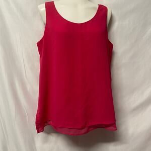 Cato Blouse Pullover Hot Pink Sleeveless Size M 2 Layer Shear Outer Layer